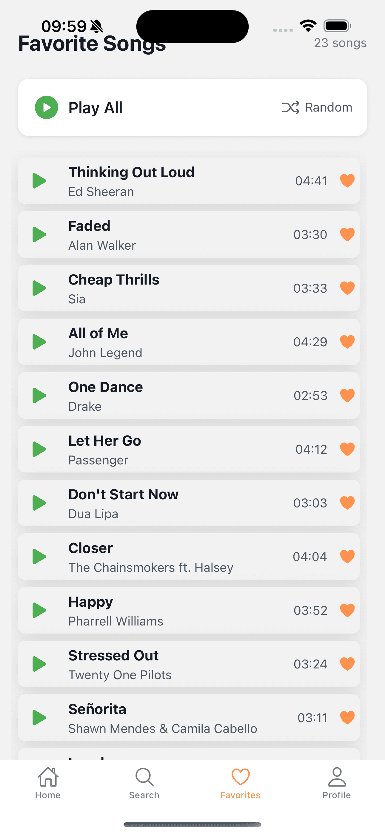 Favorite list