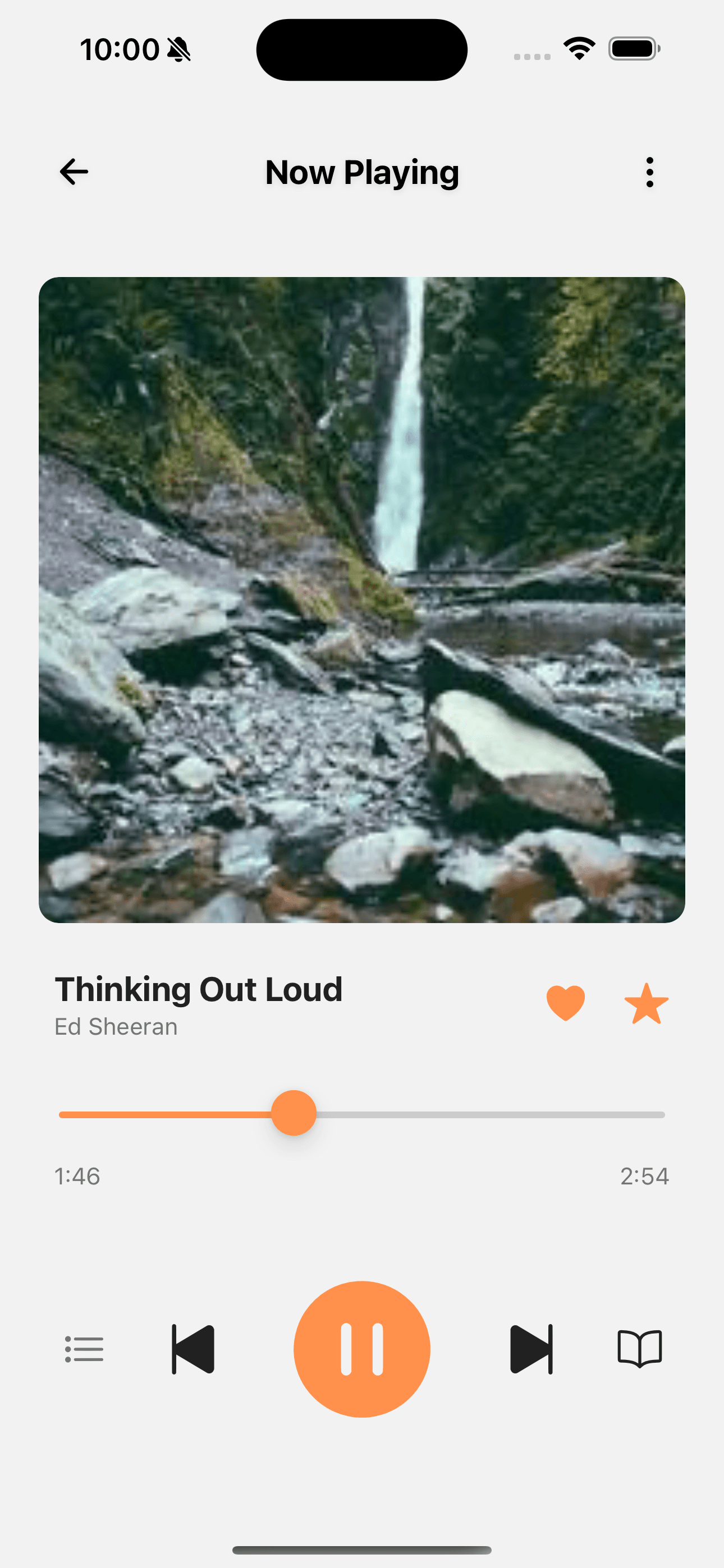 Music playing screen