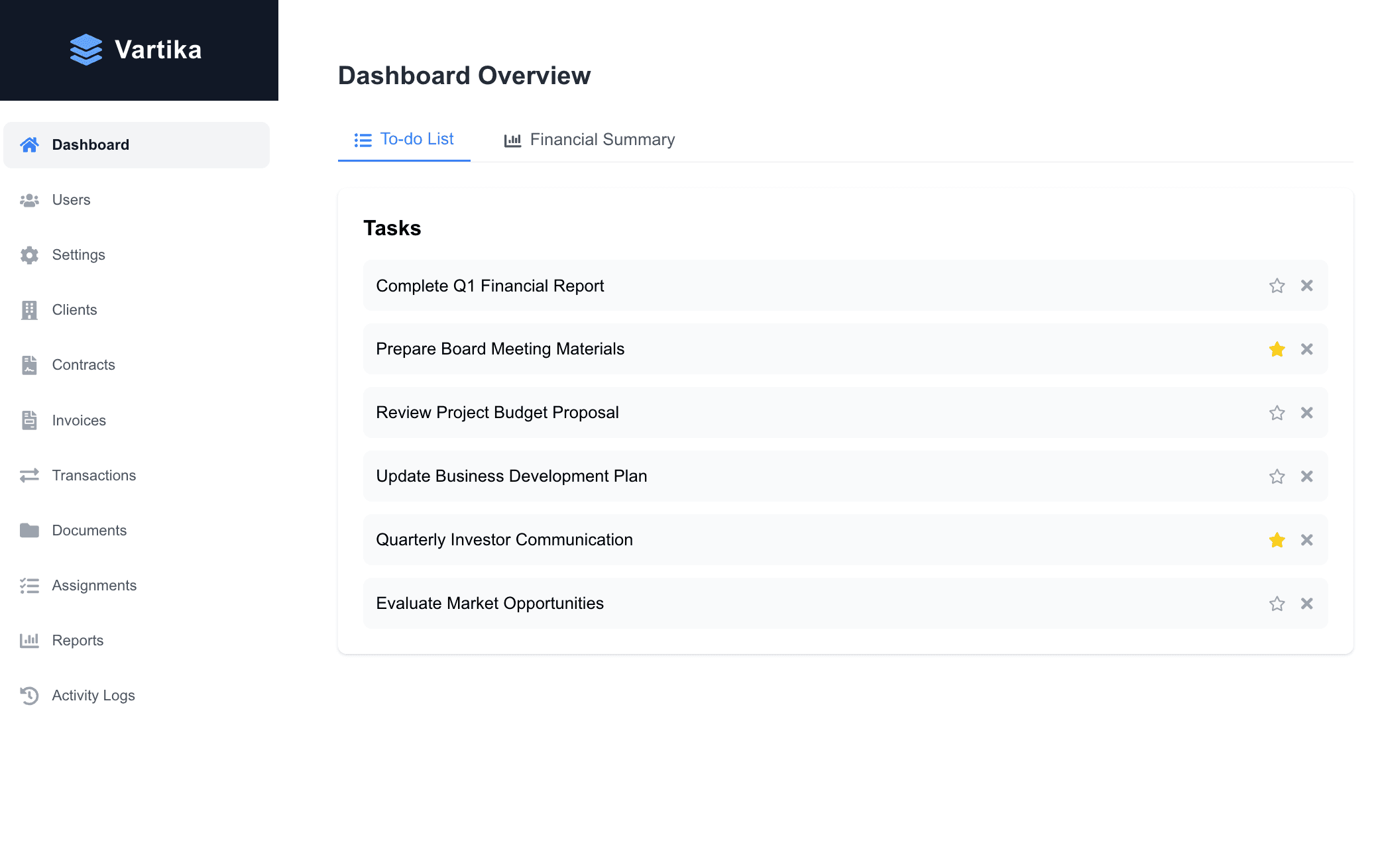 Vartika - Finance Management App
